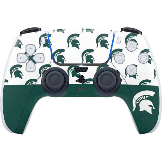 Skinit Decal Gaming Skin Compatible with PS5 Controller - Officially Licensed Michigan State University Spartans MSU Split Design