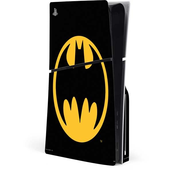 Skinit Decal Gaming Skin Compatible with PS5 Slim Disk Console - Officially Licensed DC Comics Batman Logo Design