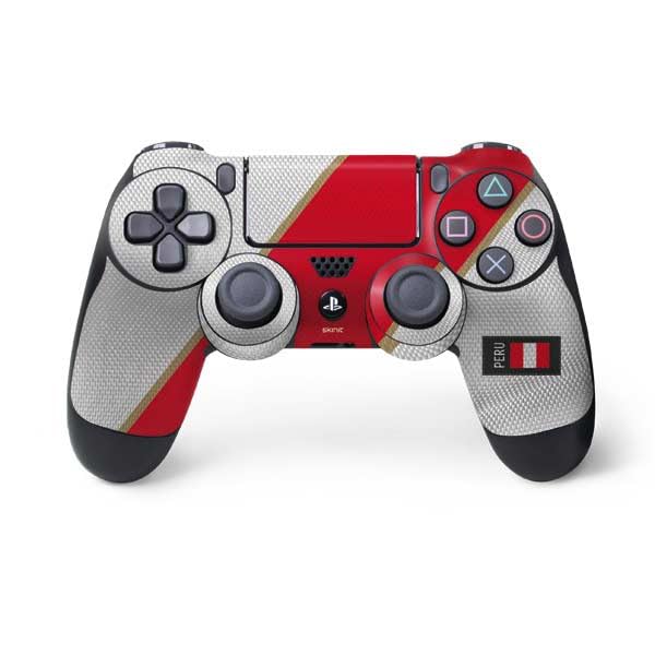 Skinit Decal Gaming Skin Compatible with PS4 Controller - Peru Soccer Flag Design