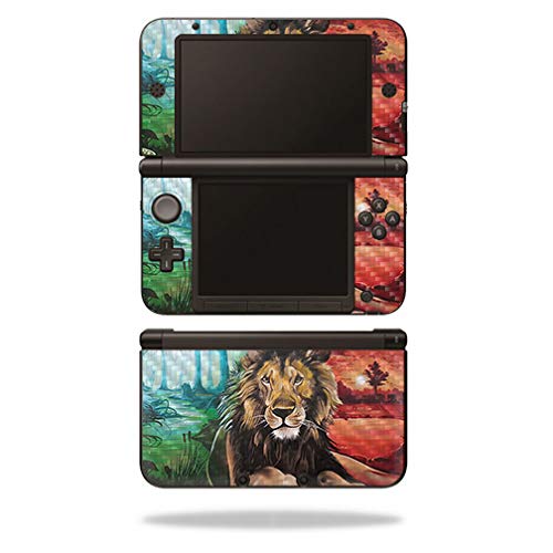 MightySkins Carbon Fiber Skin for Nintendo 3DS XL Original (2012-2014) - Split Lion | Protective  Durable Textured Carbon Fiber Finish | Easy to Apply  Remove  and Change Styles | Made in The USA