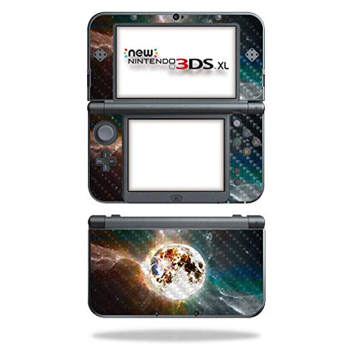 MightySkins Carbon Fiber Skin for Nintendo New 3DS XL (2015) - Moon Explosion | Protective  Durable Textured Carbon Fiber Finish | Easy to Apply  Remove  and Change Styles | Made in The USA