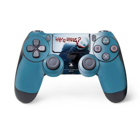 Skinit Decal Gaming Skin Compatible with PS4 Controller - Officially Licensed The Dark Knight Why So Serious Design