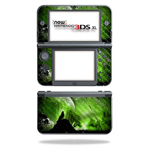MightySkins Carbon Fiber Skin for Nintendo New 3DS XL (2015) - Howling Wolf | Protective  Durable Textured Carbon Fiber Finish | Easy to Apply  Remove  and Change Styles | Made in The USA