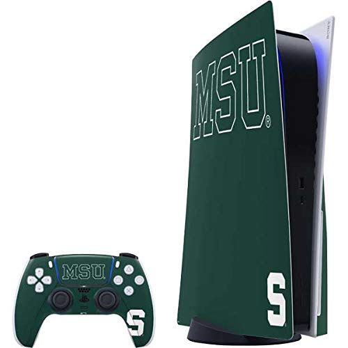Skinit Decal Gaming Skin Compatible with PS5 Bundle - Officially Licensed Michigan State University MSU Letters Design