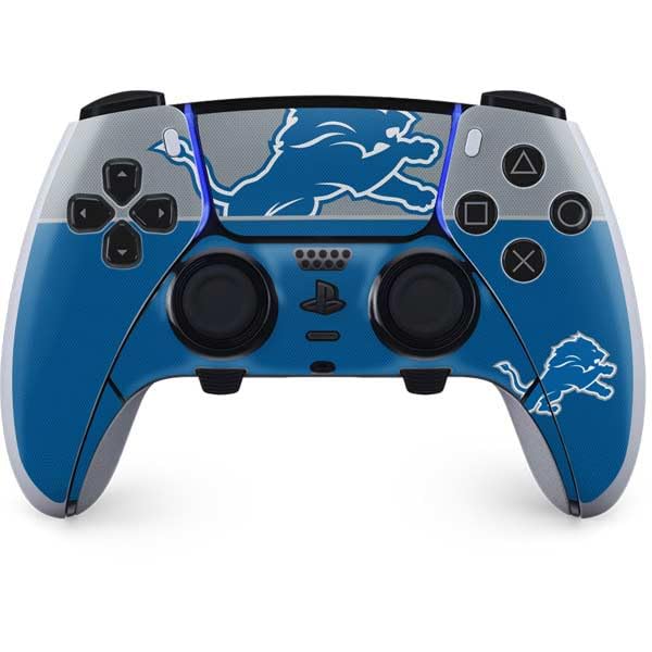 Skinit Decal Gaming Skin Compatible with PS5 DualSense Edge Pro Controller - Officially Licensed NFL Detroit Lions Zone Block Design