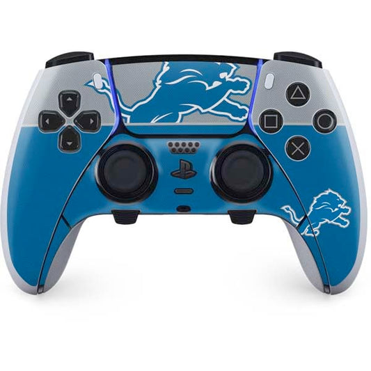 Skinit Decal Gaming Skin Compatible with PS5 DualSense Edge Pro Controller - Officially Licensed NFL Detroit Lions Zone Block Design