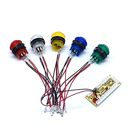 Arcity LED Arcade Button Power Cable - 2 Pcs Daisy Chain Jumper Wire Harness for USB Encoder, MAME, Raspberry Pi, 0.110 Inch Terminals