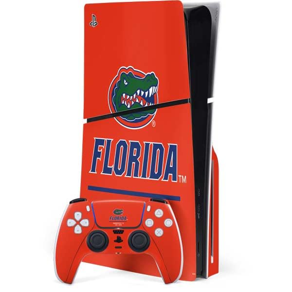 Skinit Decal Gaming Skin Compatible with PS5 Slim Disk Bundle - Officially Licensed University of Florida Gainesville Est 1853 Design