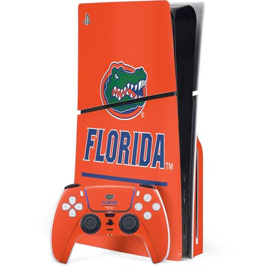 Skinit Decal Gaming Skin Compatible with PS5 Slim Disk Bundle - Officially Licensed University of Florida Gainesville Est 1853 Design