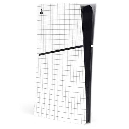 Skinit Decal Gaming Skin Compatible with PS5 Slim Digital Edition Console - White Grid Design