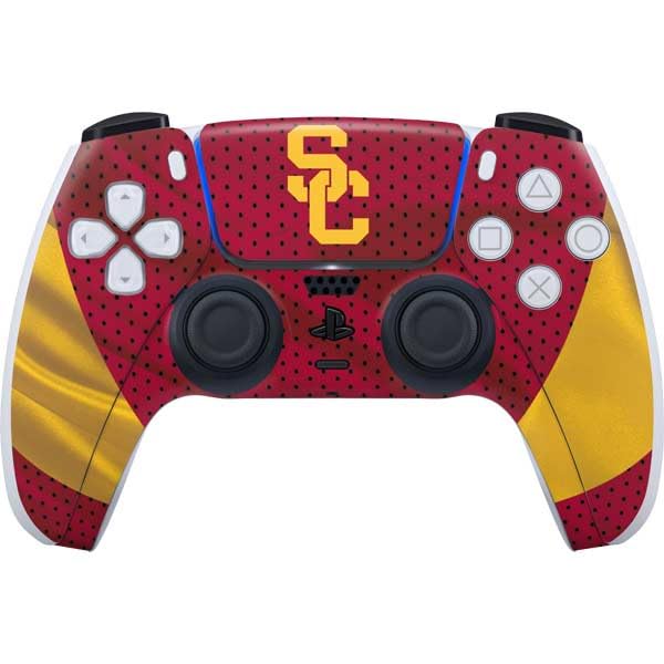 Skinit Decal Gaming Skin Compatible with PS5 Controller - Officially Licensed University of Southern California USC Trojans Jersey Design