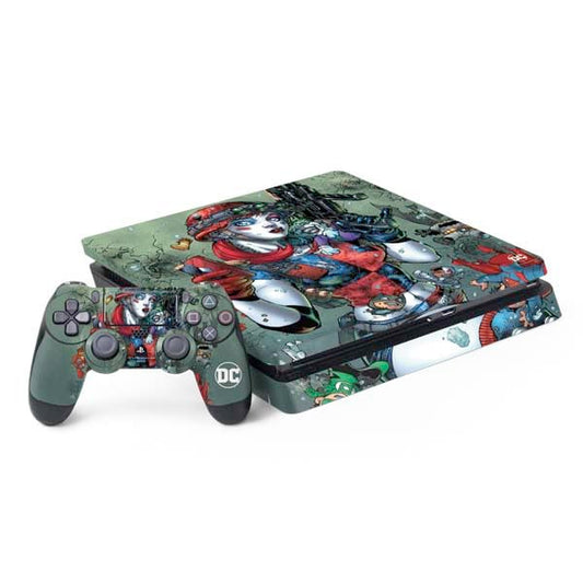Skinit Decal Gaming Skin Compatible with PS4 Slim Bundle - Officially Licensed DC Comics Harley Quinn Little Black Book Cover#47 New 52 Art by Jim Lee Design