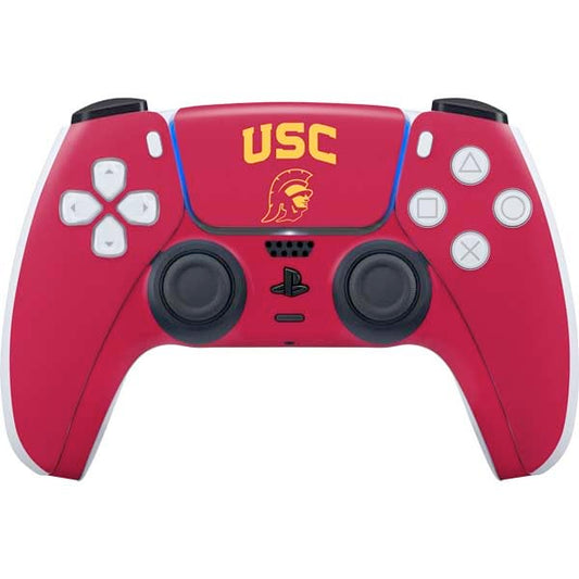 Skinit Decal Gaming Skin Compatible with PS5 Controller - Officially Licensed University of Southern California USC Trojan Logo Design