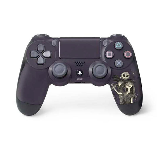 Skinit Decal Gaming Skin Compatible with PS4 Controller - Officially Licensed Disney The Nightmare Before Christmas Jack and Sally Art Design