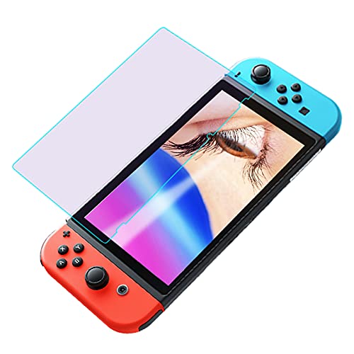 PERFECTSIGHT Anti Blue Light Anti Glare Tempered Glass Screen Protector Compatible with Nintendo Switch OLED 7 inch  [Eye Protection] [Great Gaming Experience] - Matte Clear Anti Fingerprint 1 Pack