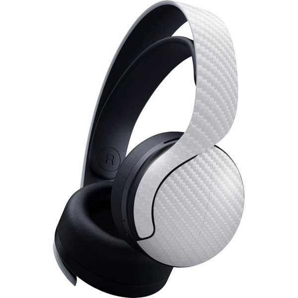 Skinit Decal Gaming Skin Compatible with Pulse 3D Wireless Headset for PS5 - White Carbon Fiber Specialty Texture Material Design