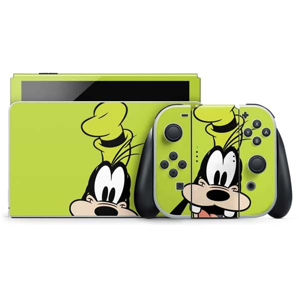Skinit Decal Gaming Skin Compatible with Nintendo Switch OLED (2021) - Officially Licensed Disney Friends Goofy Up Close Design
