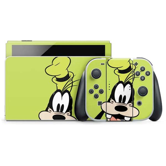 Skinit Decal Gaming Skin Compatible with Nintendo Switch OLED (2021) - Officially Licensed Disney Friends Goofy Up Close Design