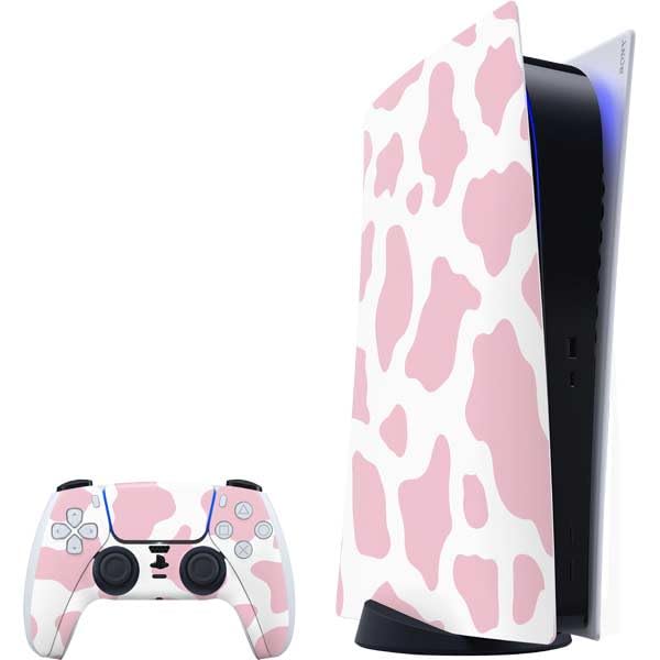 Skinit Decal Gaming Skin Compatible with PS5 Bundle - Pink Cow Print Design