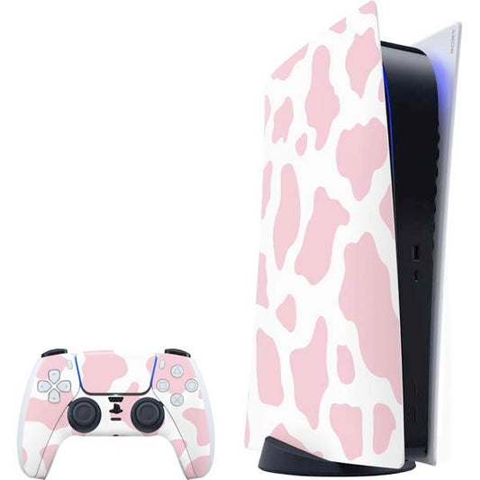 Skinit Decal Gaming Skin Compatible with PS5 Bundle - Pink Cow Print Design
