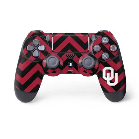 Skinit Decal Gaming Skin Compatible with PS4 Controller - Officially Licensed University of Oklahoma Sooners Chevron Design