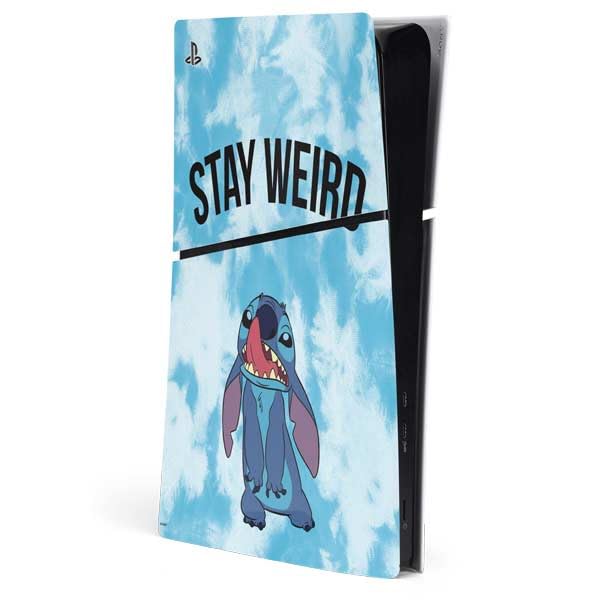 Skinit Decal Gaming Skin Compatible with PS5 Slim Digital Edition Console - Officially Licensed Disney Lilo and Stitch Stay Weird Design