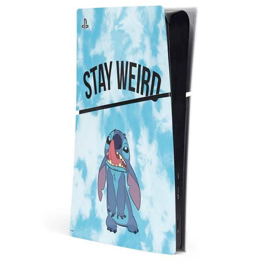 Skinit Decal Gaming Skin Compatible with PS5 Slim Digital Edition Console - Officially Licensed Disney Lilo and Stitch Stay Weird Design