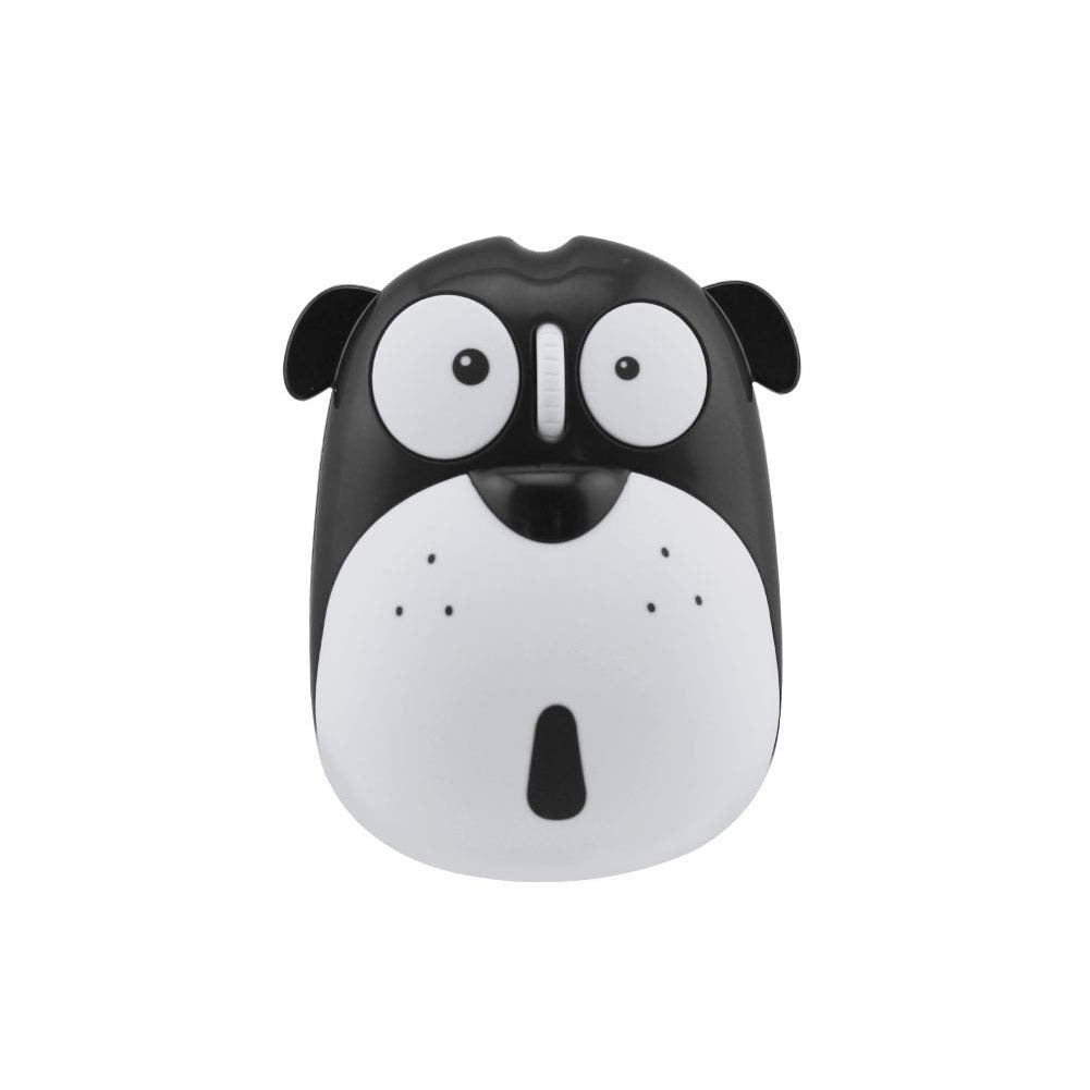 FLY WAY Cute Wireless Mouse  Cartoon Dog 2.4GHz Rechargeable Cordless Mouse with Nano USB Receiver Children Mice Kids Gaming Mouse for Notebook Laptop PC Desktop (black)