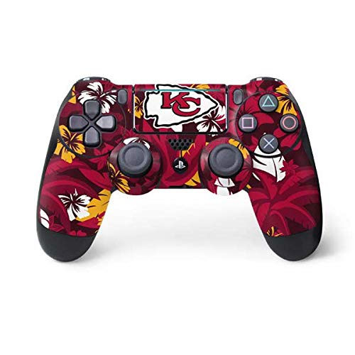 Skinit Decal Gaming Skin Compatible with PS4 Pro/Slim Controller - Officially Licensed NFL Kansas City leaders Tropical Print Design