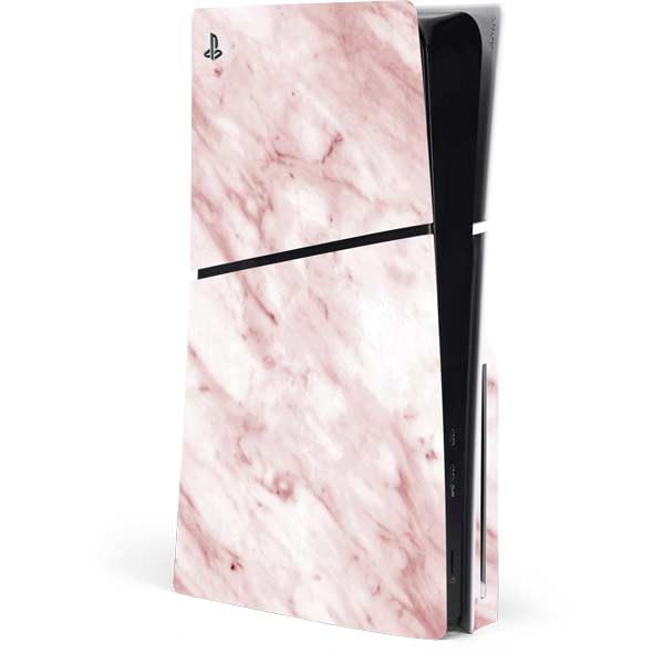 Skinit Decal Gaming Skin Compatible with PS5 Slim Disk Console - Pink Marble Design