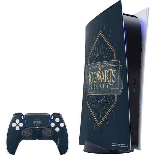 Skinit Decal Gaming Skin Compatible with PS5 Digital Edition Bundle - Officially Licensed Wizarding World Hogwarts Legacy Emblem Design