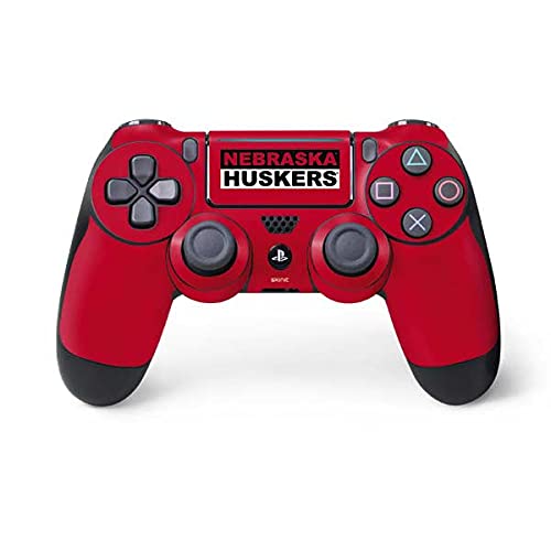 Skinit Decal Gaming Skin Compatible with PS4 Pro/Slim Controller - Officially Licensed University of Nebraska Red Huskers Design