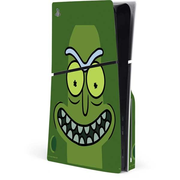 Skinit Decal Gaming Skin Compatible with PS5 Slim Disk Console - Officially Licensed Adult Swim Rick and Morty Pickle Rick Design