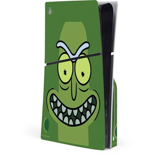 Skinit Decal Gaming Skin Compatible with PS5 Slim Disk Console - Officially Licensed Adult Swim Rick and Morty Pickle Rick Design