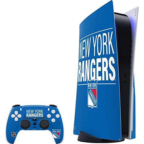 Skinit Decal Gaming Skin Compatible with PS5 Bundle - Officially Licensed NHL New York Rangers Lineup Design