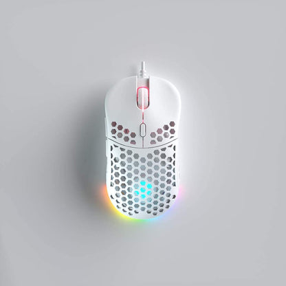 Clutch Clutch Chairz Ghost M1 - Belle Delphine Edition - RGB Gaming Mouse - Ultralight Sleeve Cord - White