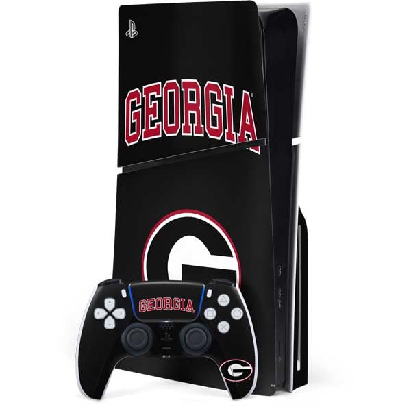 Skinit Decal Gaming Skin Compatible with PS5 Slim Disk Bundle - Officially Licensed University of Georgia Collegiate Text Design