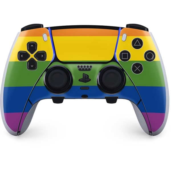 Skinit Decal Gaming Skin Compatible with PS5 DualSense Edge Pro Controller - The Rainbow Flag Design
