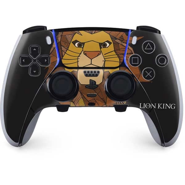 Skinit Decal Gaming Skin Compatible with PS5 DualSense Edge Pro Controller - Officially Licensed Disney The Lion King Mosaic Simba Art Design