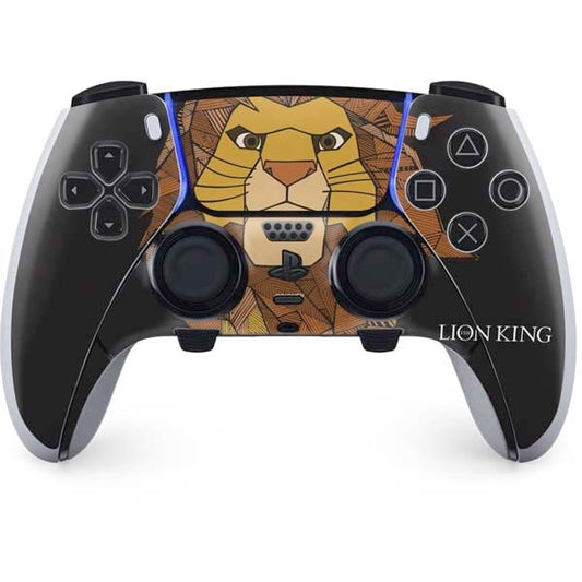 Skinit Decal Gaming Skin Compatible with PS5 DualSense Edge Pro Controller - Officially Licensed Disney The Lion King Mosaic Simba Art Design