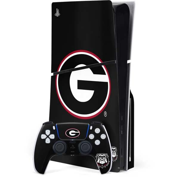 Skinit Decal Gaming Skin Compatible with PS5 Slim Disk Bundle - Officially Licensed University of Georgia Logo Design