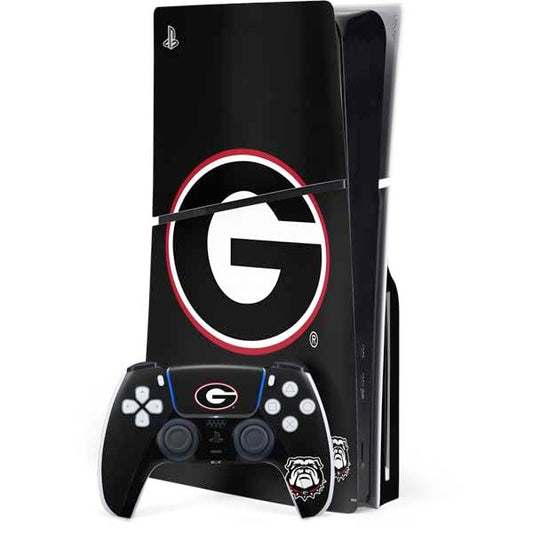 Skinit Decal Gaming Skin Compatible with PS5 Slim Disk Bundle - Officially Licensed University of Georgia Logo Design