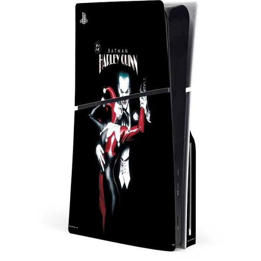 Skinit Decal Gaming Skin Compatible with PS5 Slim Disk Console - Officially Licensed DC Comics The Joker Batman: Harley Quinn Cover #1 Art by Alex Ross. Piece Also Known as Tango with Evil Design