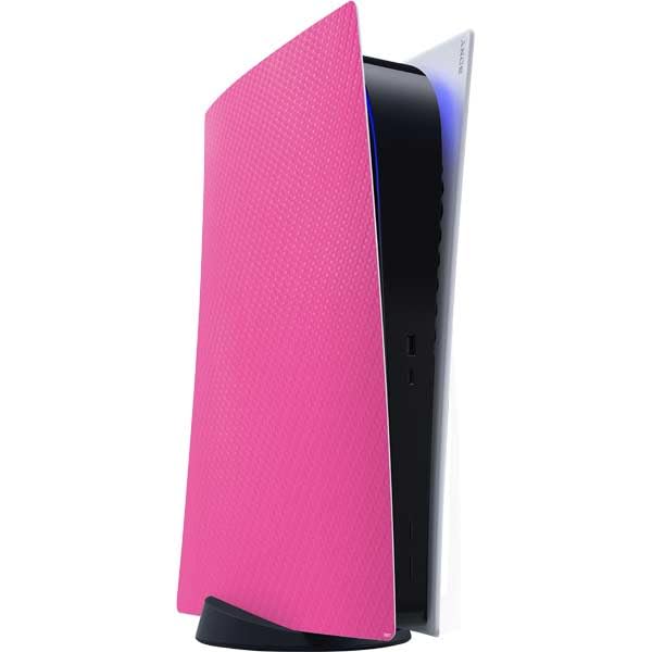 Skinit Decal Gaming Skin Compatible with PS5 Digital Edition Console - Pink Carbon Fiber Specialty Texture Material Design