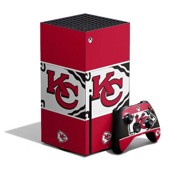 Skinit Decal Gaming Skin Compatible with Xbox Series X Bundle - Officially Licensed NFL Kansas City leaders Zone Block Design