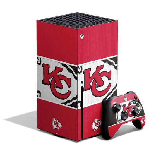 Skinit Decal Gaming Skin Compatible with Xbox Series X Bundle - Officially Licensed NFL Kansas City leaders Zone Block Design