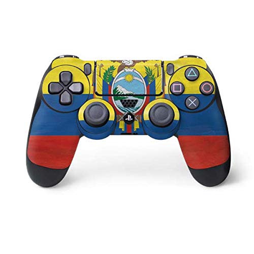Skinit Decal Gaming Skin Compatible with PS4 Controller - Ecuador Flag Distressed Design