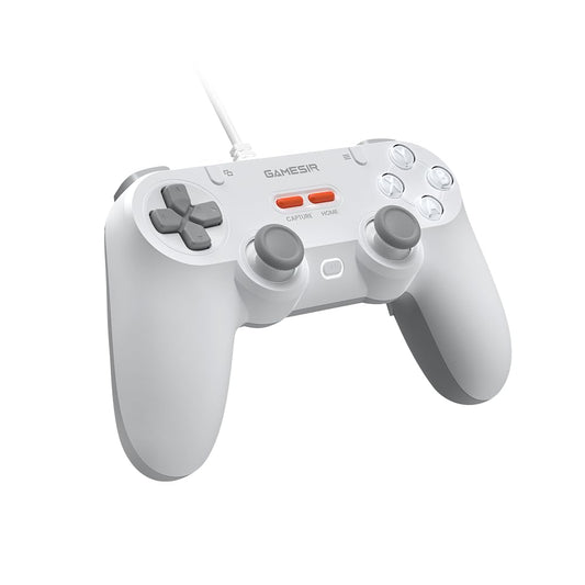 GameSir Wired Game Controller for Switch, Android, iOS, PC - Retro Design, Hall Effect Sticks, Dual Rumble Motors, Serene White