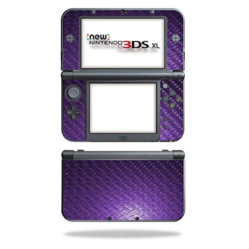 MightySkins Carbon Fiber Skin for Nintendo New 3DS XL (2015) - Purple Diamond Plate | Protective  Durable Textured Carbon Fiber Finish | Easy to Apply  Remove  and Change Styles | Made in The USA