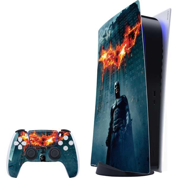 Skinit Decal Gaming Skin Compatible with PS5 Bundle - Officially Licensed The Dark Knight Movie Poster Design